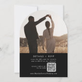 Boho KLEUR BEWERKBARE Foto QR Code Boog Huwelijk Kaart (Achterkant)
