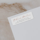 Boho Kleuren Elegant Script Eenvoudig Retouradres Etiket