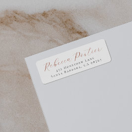 Boho Kleuren Elegant Script Eenvoudig Retouradres Etiket