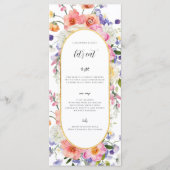 Boho Kleurrijk Wildflower Trouwmenu Menu (Voorkant)