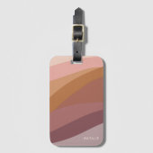 Boho Kleurrijke Abstracte Retro Naam Bagagelabel (Voorkant (verticaal))