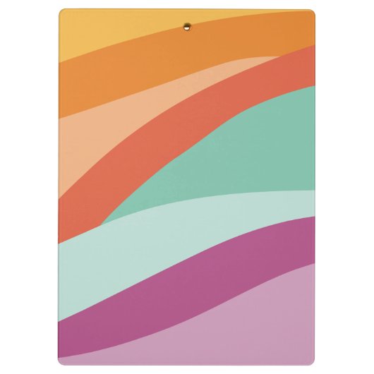 Boho Kleurrijke Abstracte Retro Naam Klembord (Achterkant)