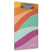 Boho Kleurrijke Abstracte Retro Naam Klembord (Rechts)