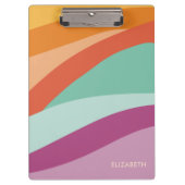 Boho Kleurrijke Abstracte Retro Naam Klembord (Voorkant)