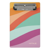 Boho Kleurrijke Abstracte Retro Naam Mini Klembord (Voorkant)