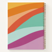 Boho Kleurrijke Abstracte Retro Naam Notitieboek (Achterkant)