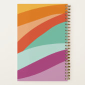 Boho Kleurrijke Abstracte Retro Naam Notitieboek (Achterkant)