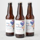 Boho Kleurrijke Bloemen Eet- en Drinklabel Set Bier Etiket (Flessen)