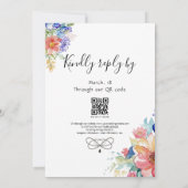 Boho Kleurrijke Bloemen Plat Uitnodigingsframe Kaart (Achterkant)