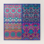 Boho Kleurrijke Blokkerende Quiltpatroon Legpuzzel (Horizontaal)