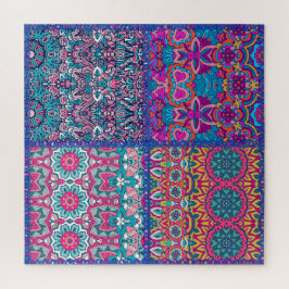 Boho Kleurrijke Blokkerende Quiltpatroon Legpuzzel