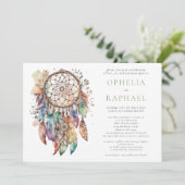 Boho Kleurrijke Dreamcatcher Boheemse Bruiloft Wij Kaart (Staand voorkant)