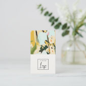 Boho Kleurrijke Gele Oker Geschilderde Bloemen Log Visitekaartje (Staand voorkant)