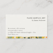 Boho Kleurrijke Gele Oker Geschilderde Bloemen Log Visitekaartje (Achterkant)