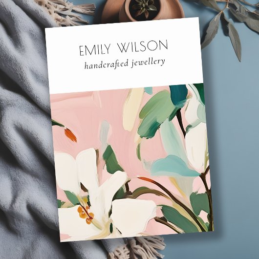 Boho Kleurrijke Geschilderde Bloemen Blank Sierade Visitekaartje