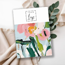 Boho Kleurrijke Geschilderde Bloemen Ketting Oorbe Visitekaartje