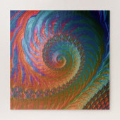Boho Kleurrijke Gradiënt Spiraal Fractale Abstract Legpuzzel (Horizontaal)