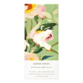 Boho Kleurrijke Groen Roze Geschilderde Bloemen Pr Reclamekaart (Voorkant)