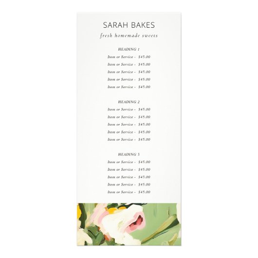 Boho Kleurrijke Groen Roze Geschilderde Bloemen Pr Reclamekaart (Achterkant)