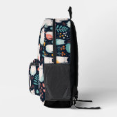 Boho kleurrijke katten en bladeren patroon bedrukte rugzak (Rechts)