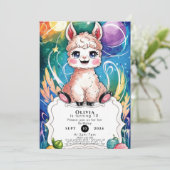 Boho Kleurrijke Llama Verjaardag Kaart (Staand voorkant)