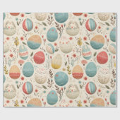 Boho kleurrijke paaseieren en wilde bloemen cadeaupapier (Vlak)