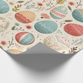 Boho kleurrijke paaseieren en wilde bloemen cadeaupapier (Hoek)