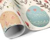 Boho kleurrijke paaseieren en wilde bloemen cadeaupapier (Rol Hoek)