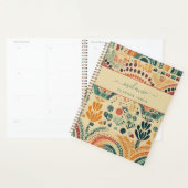 Boho kleurrijke regenboog aangepaste naam planner (Display)