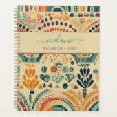 Boho kleurrijke regenboog aangepaste naam planner (Voorkant)