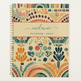 Boho kleurrijke regenboog aangepaste naam planner