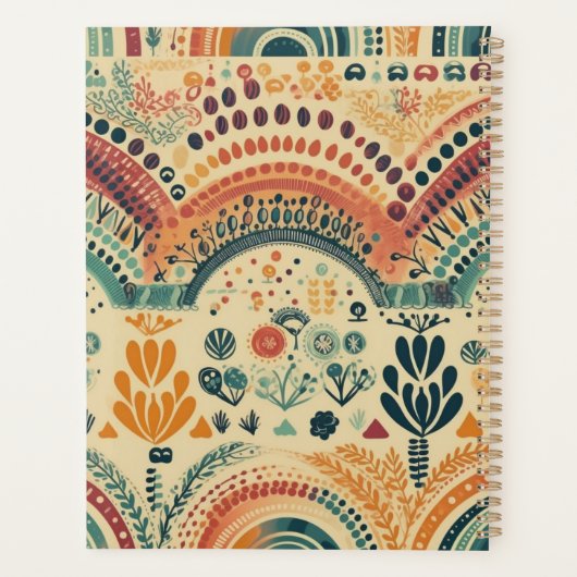 Boho kleurrijke regenboog aangepaste naam planner (Achterkant)