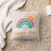 Boho Kleurrijke Regenboog Baby Verjaardagskwekerij Kussen (Deken)