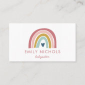 Boho kleurrijke regenboog roze blush marine babysi visitekaartje (Voorkant)
