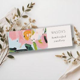 Boho Kleurrijke Roze Blauw Geschilderde Bloemen Oo Mini Visitekaartje