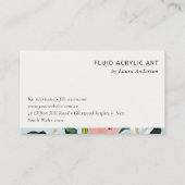 Boho Kleurrijke Roze Blauw Groen Geschilderde Bloe Visitekaartje (Achterkant)