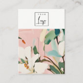 Boho Kleurrijke Roze Blauwgroen Geschilderde Bloem Visitekaartje (Voorkant)