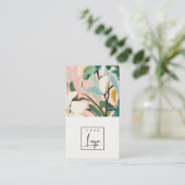 Boho Kleurrijke Roze Blauwgroen Groen Geschilderde Visitekaartje (Staand voorkant)