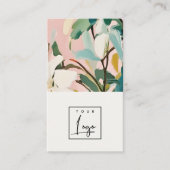 Boho Kleurrijke Roze Blauwgroen Groen Geschilderde Visitekaartje (Voorkant)