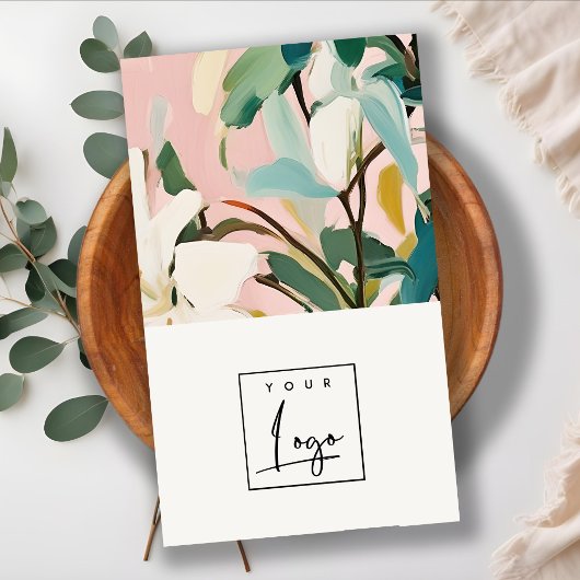 Boho Kleurrijke Roze Blauwgroen Groen Geschilderde Visitekaartje