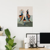 Boho Kleurrijke Vogels Familie Minimalistisch Neut Poster (Thuiskantoor)