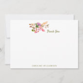 Boho Kleurrijke Waterverf Bloemen Baby shower Cust Bedankkaart (Voorkant)