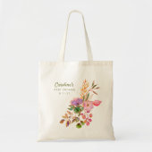 Boho Kleurrijke Waterverf Bloemen Baby shower Cust Tote Bag (Voorkant)