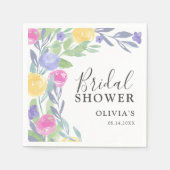 Boho Kleurrijke Waterverf Floral Vrijgezellenfeest Servet (Voorkant)