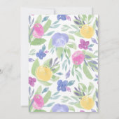 Boho Kleurrijke Waterverf Roos & Foliage Wedding Kaart (Achterkant)