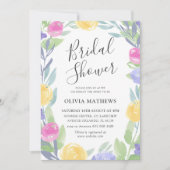 Boho Kleurrijke Waterverf Roos Vrijgezellenfeest Kaart (Voorkant)