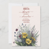 Boho Kleurrijke Waterverf Wildflower Bridal Kaart (Voorkant)