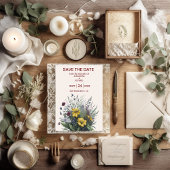 Boho Kleurrijke Waterverf Wildflower Bruiloft Save The Date