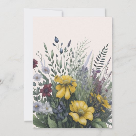 Boho Kleurrijke Waterverf Wildflower Bruiloft Save The Date (Achterkant)