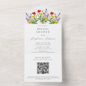 Boho Kleurrijke weide Wild Flowers Vrijgezellenfee All In One Uitnodiging (Binnen)